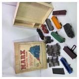 Vintage Marx Electric Train Set with Box, Transformer, Track, and Cars