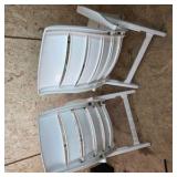 Pair of White Folding Patio Chairs