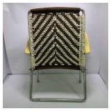 Pair of Vintage Folding Lawn Chairs with Woven Webbing
