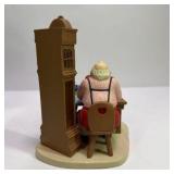 1997 Howard Miller Making Toys For Good Girls and Boys Santa Clock Figurine With Box