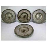 Lot of 4 Vintage 14 Inch Turbine Style Metal Hubcaps Wheel Covers