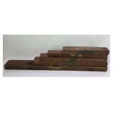 Lot of 6 Vintage Wood Spirit Levels Carpenter Tool Pieces