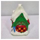 Vintage Lighted Miniature Christmas Village North Pole House With Box