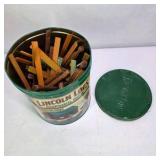 Lincoln Logs Bicentennial Edition Toy Building Set with Green Tin