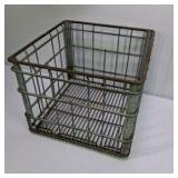 Lot of 3 Vintage Wire Milk Crates and Enamel Metal Pan