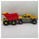 Lot of 2 Tonka and Fisher-Price Little People Toy Trucks