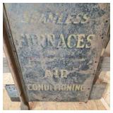 Vintage Ford Model A Side Panel Waterbury Seamless Furnace Advertising