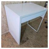 White Desk with Drawer and Two Swivel Chairs Lot