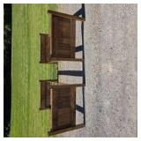 Pair of Wooden Twin Bed Frames with Headboards and Footboards
