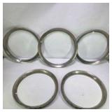 Lot of 5 Vintage Chrome Wheel Trim Rings Beauty Rings Automotive Hubcap Parts