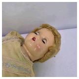 Vintage Composition Baby Doll with Blonde hair and Dress