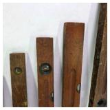 Lot of 5 Vintage Wood Spirit Levels Carpenter Tool Pieces