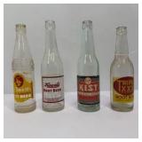 Lot of Vintage Clear Glass Soda Bottles Dr Pepper Pepsi Royal Crown Orange Crush