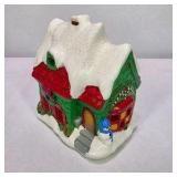 Vintage Lighted Miniature Christmas Village North Pole House With Box