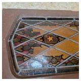 Pair of Vintage Leaded Glass Cabinet Door Panels