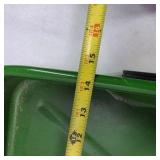 John Deere Style Green Metal Pedal Tractor Trailer Wagon With Yellow Wheels