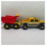 Lot of 2 Tonka and Fisher-Price Little People Toy Trucks