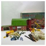 Vintage Marx Modern Farm Set with Barn, Silo, Animals, and Box