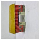 Vintage Tin Litho Red Barn Toy Building with Yellow Roof