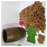 Vintage Toy Lincoln Log Style Building Pieces with Barrel