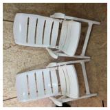 Pair of White Folding Patio Chairs