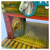 Vintage Tin Litho Pony Express Trading Post Western Building Playset