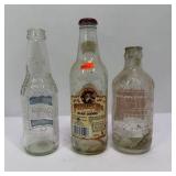 Lot of Vintage Clear Glass Soda Bottles Dr Pepper Pepsi Royal Crown Orange Crush