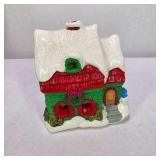 Vintage Lighted Miniature Christmas Village North Pole House With Box