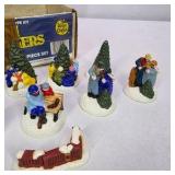 Vintage Country Villagers 8 Piece Figurine Set With Box