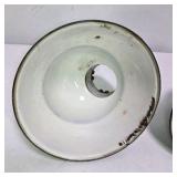 Pair of Vintage Green Enamel Metal Light Shades