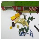 Vintage Marx Modern Farm Set with Barn, Silo, Animals, and Box