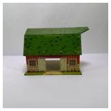 Vintage Lazy-Day Farm Tin Litho Barn Toy Building with Green Roof