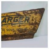 Vintage Wincharger Metal Tail Fin Sign Made in Sioux City Iowa