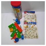 Playskool Original Tinkertoy Super Set with Tube and Instructions