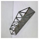 Vintage Gray Metal Model Train Truss Bridge Section