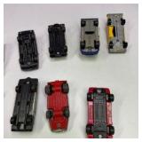 Lot of 13 Die-Cast Toy Cars, Trucks, Police, Taxi, and Race Vehicles