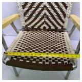 Pair of Vintage Folding Lawn Chairs with Woven Webbing