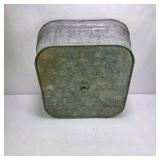 Galvanized Square Wash Tub Planter Farmhouse Metal Storage Bin