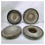 Lot of 4 Vintage Mixed Automotive Hubcaps Cadillac Buick Thunderbird Wheel Covers