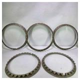 Lot of 5 Vintage Chrome Wheel Trim Rings Beauty Rings Automotive Hubcap Parts