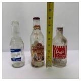 Lot of Vintage Clear Glass Soda Bottles Dr Pepper Pepsi Royal Crown Orange Crush