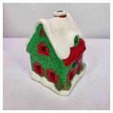 Vintage Lighted Miniature Christmas Village North Pole House With Box