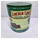 Lincoln Logs Bicentennial Edition Toy Building Set with Green Tin