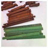 Vintage American Logs Toy Building Set with Tube Container