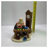 1997 Howard Miller Making Toys For Good Girls and Boys Santa Clock Figurine With Box