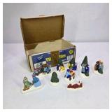 Vintage Country Villagers 8 Piece Figurine Set With Box