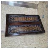 Pair of Vintage Leaded Glass Cabinet Door Panels