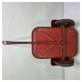 Vintage Pedal Car Wagon Trailer Red Metal Pull Cart