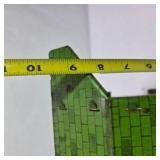 Vintage Happy-Time Tin Litho Barn Toy Building with Green Roof