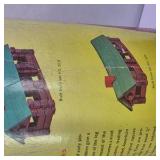 Vintage American Logs Toy Building Set with Tube Container